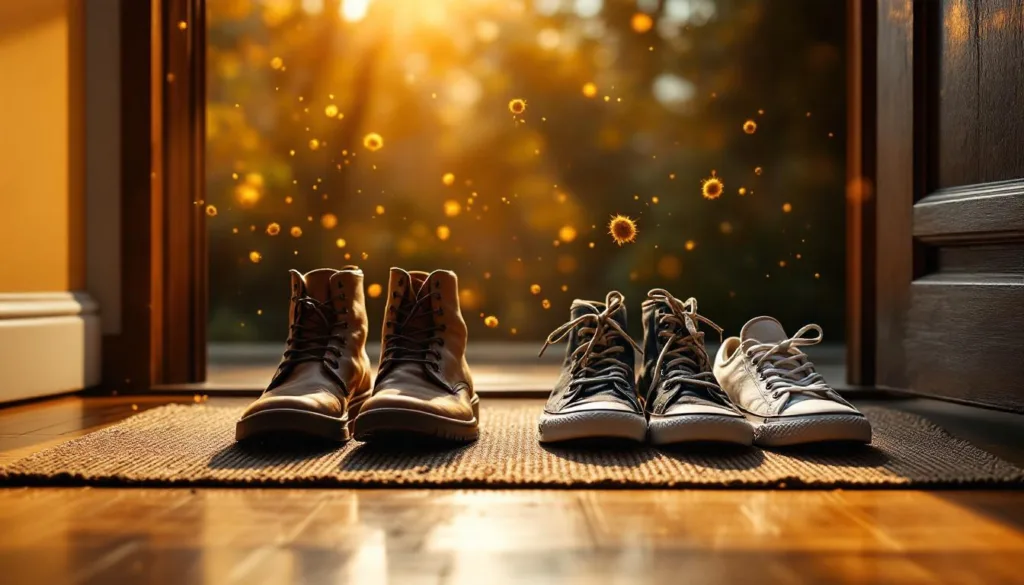 ein experte erklärt, wie schuhe an der haustür die raumluft beeinflussen und welche auswirkungen das auf das raumklima hat.