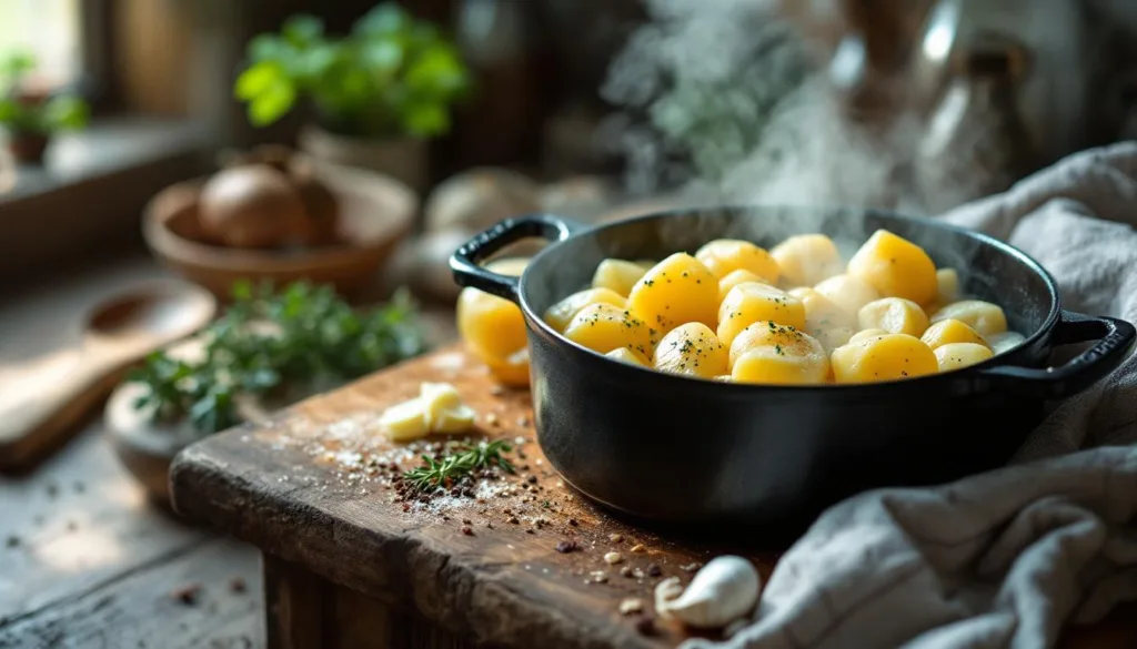 entdecken sie die geheime zutat, die ihre kartoffeln beim kochen cremig macht und einen fantastischen duft verleiht. perfekt für jede mahlzeit!